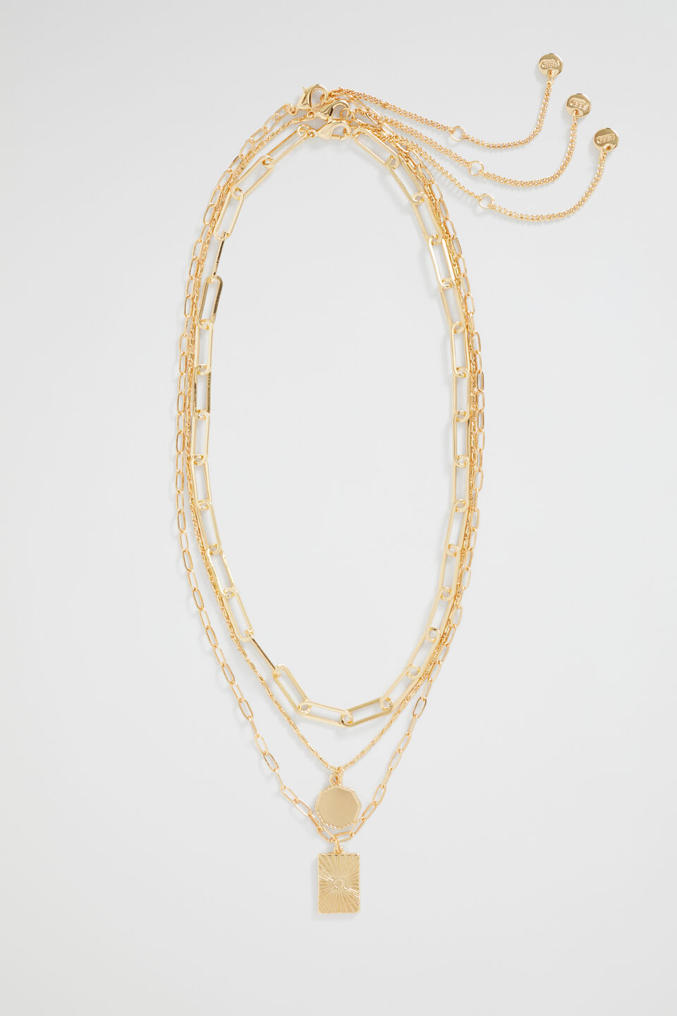 Layered Beam Necklace  Gold