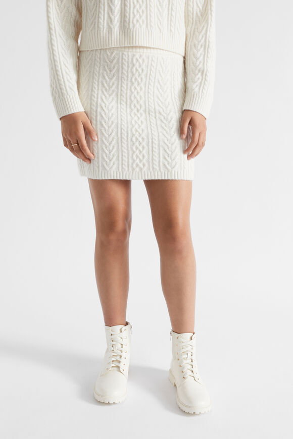 Cable Knit Skirt  Vintage Cream  hi-res