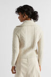 Collared Cable Knit Cardigan  Vanilla Cream Marle  hi-res