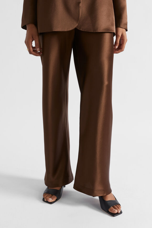 Satin Bias Cut Pant  Hot Chocolate  hi-res