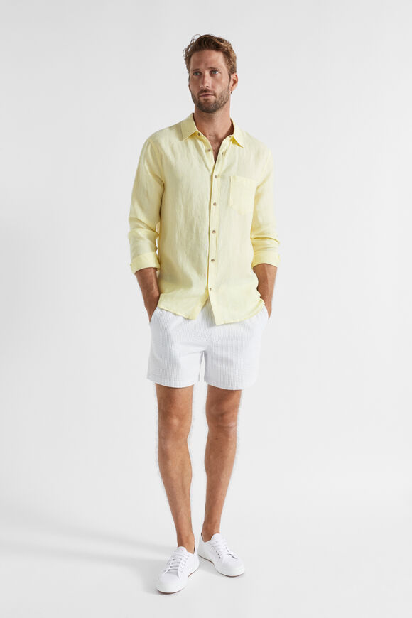 Linen Shirt  Pale Yellow  hi-res