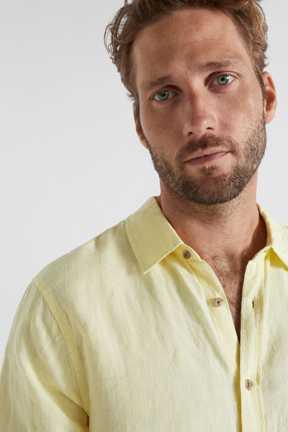 Linen Shirt  Pale Yellow  hi-res