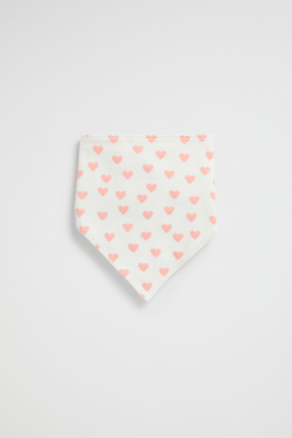 Hearts Bib  Bright Peach  hi-res