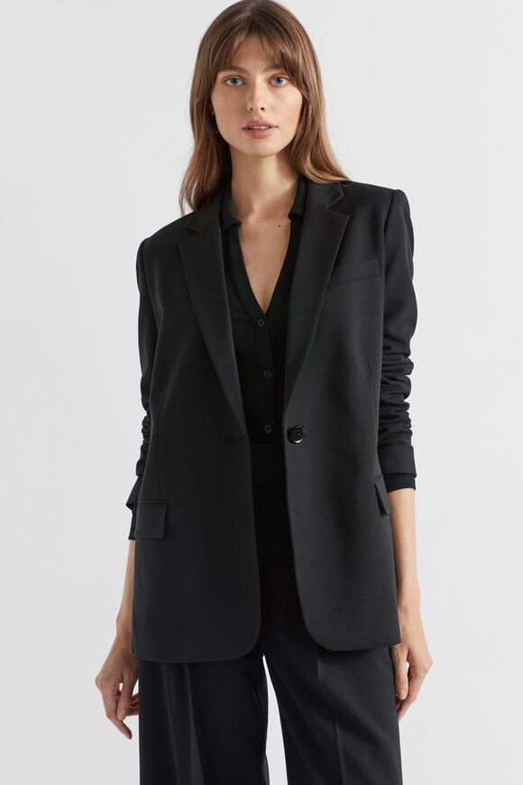 Relaxed Boyfriend Blazer  Black  hi-res