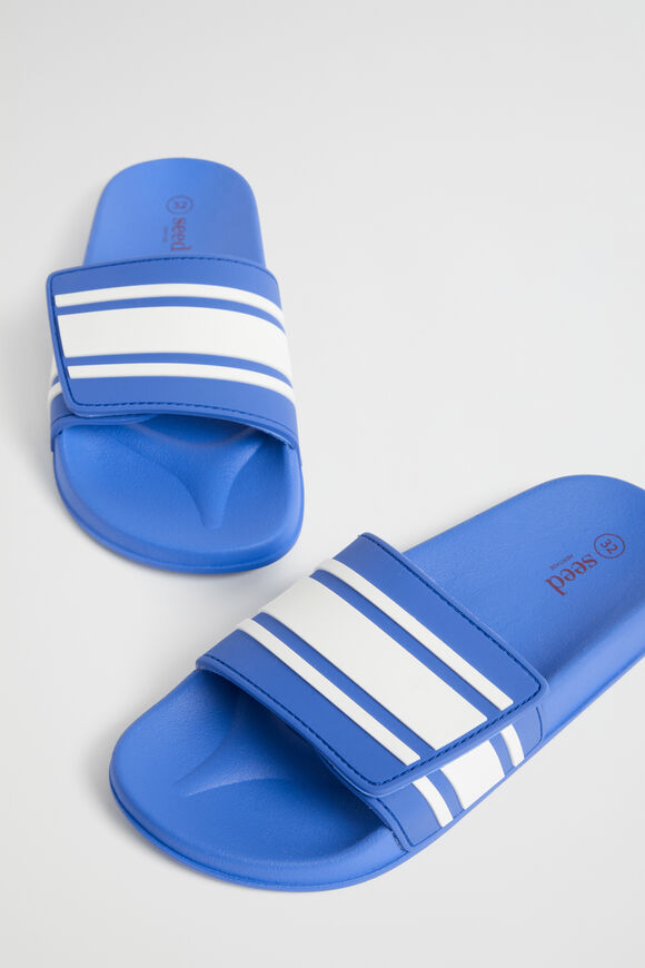 Stripe Rubber Slide  Deep Ocean  hi-res