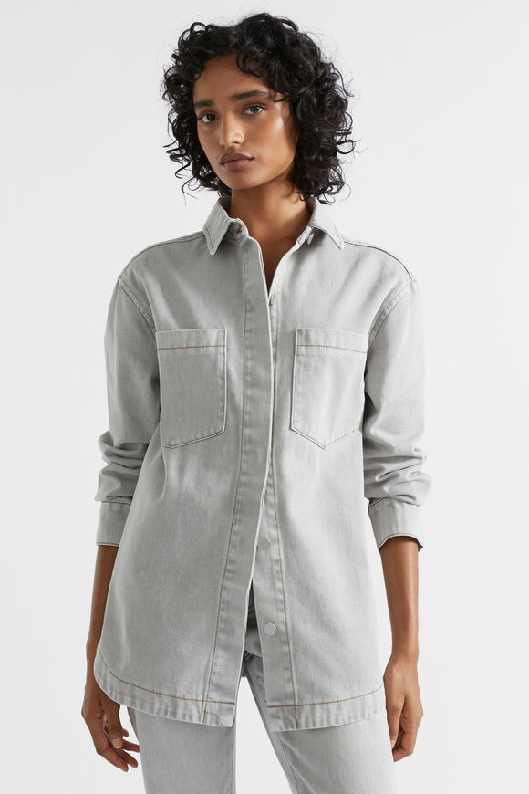 Denim Overshirt  Silver Wash  hi-res