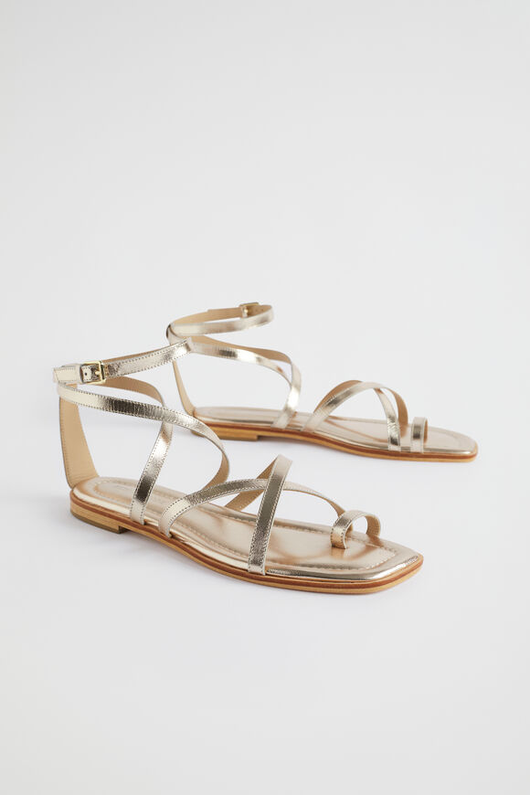 Addison Flat Sandal  Soft Gold  hi-res