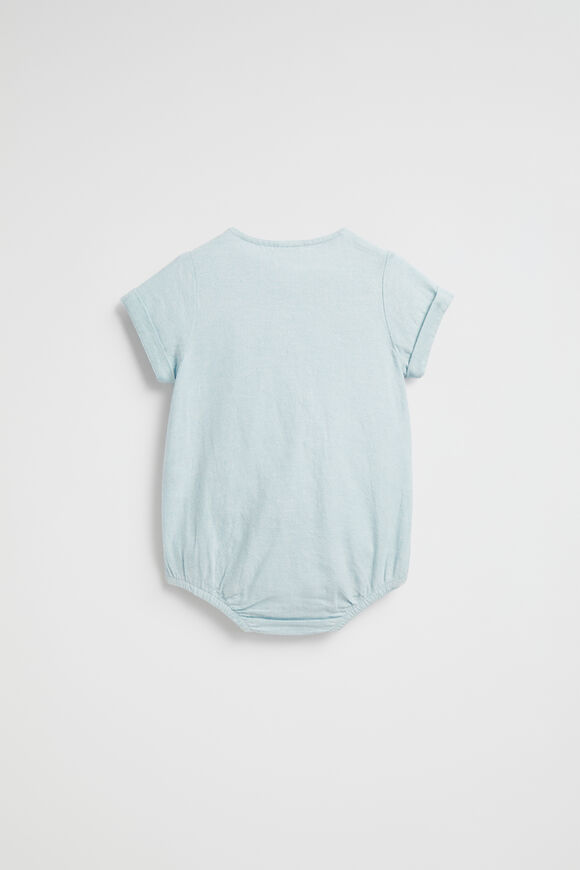 Placket Romper  Ice Blue  hi-res