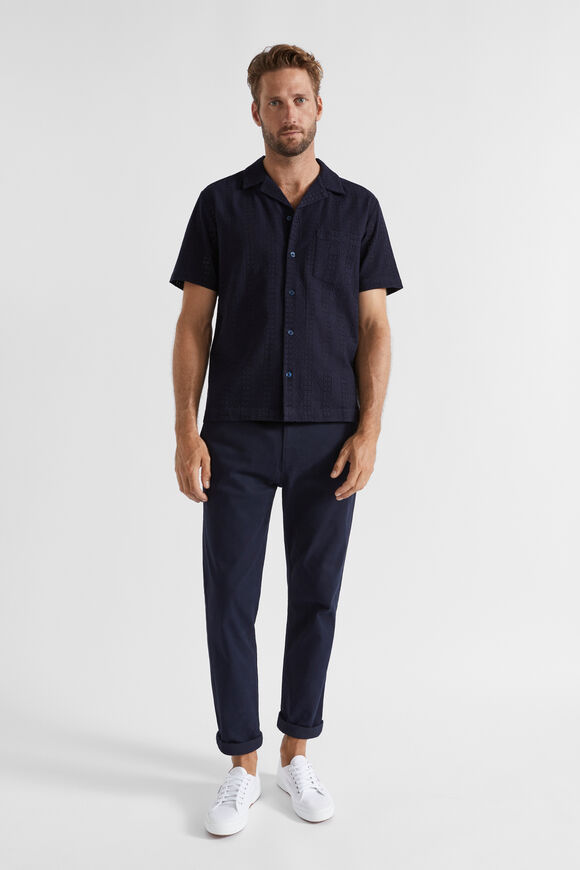 Textured Woven Shirt  Midnight Blue  hi-res