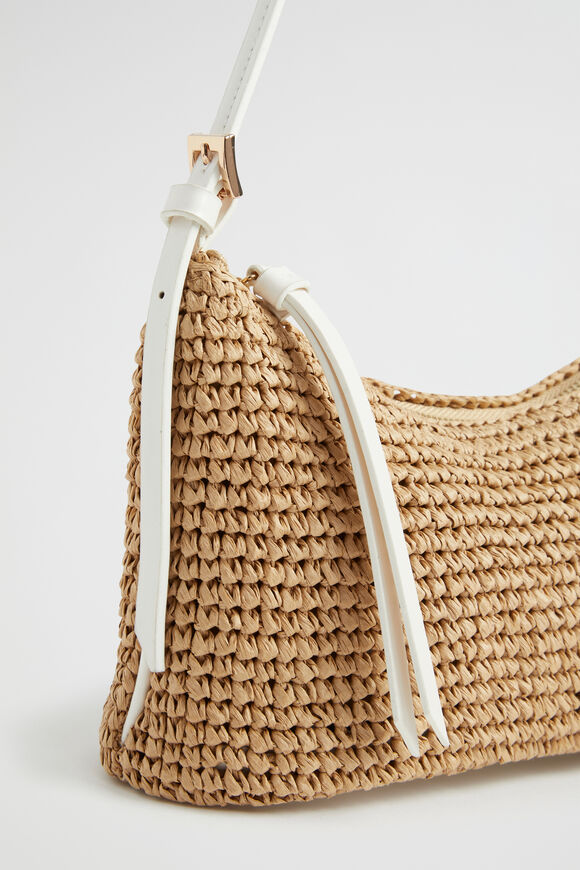 Paper Straw Baguette Bag  Multi  hi-res