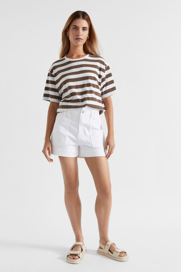 Stripe Boxy Tee  Affogato Stripe  hi-res