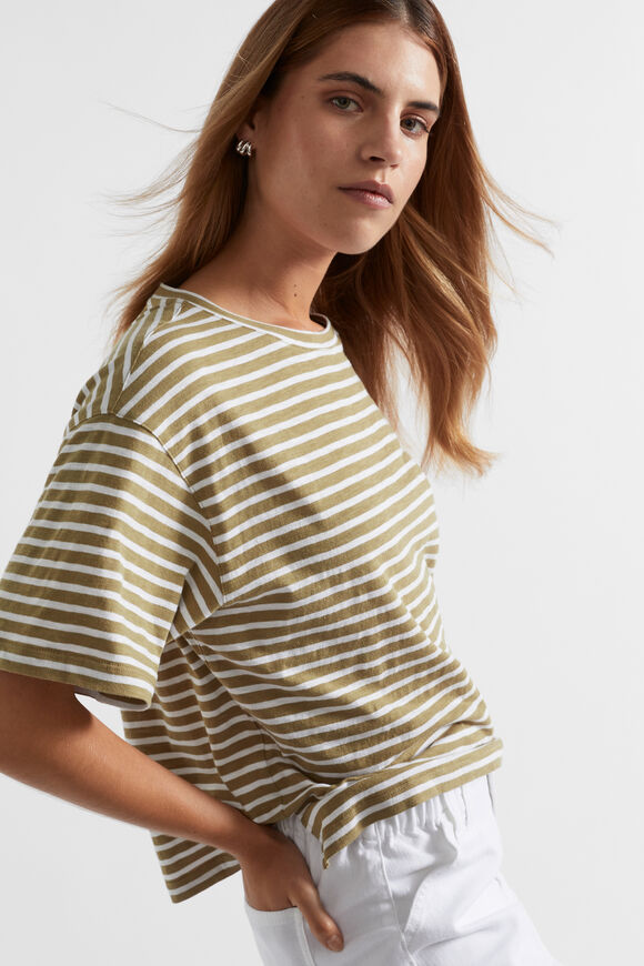 Stripe Boxy Tee  Pistachio Stripe  hi-res