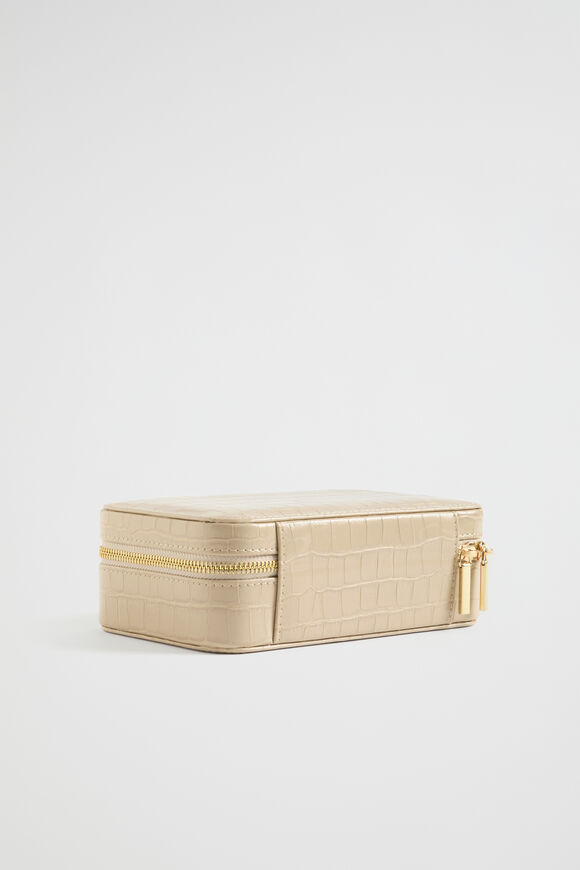 Travel Jewellery Case  Vanilla Croc  hi-res