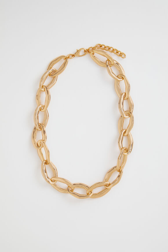 Oval Link Necklace  Gold  hi-res