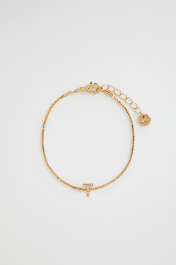 Crystal Initial Bracelet  T  hi-res