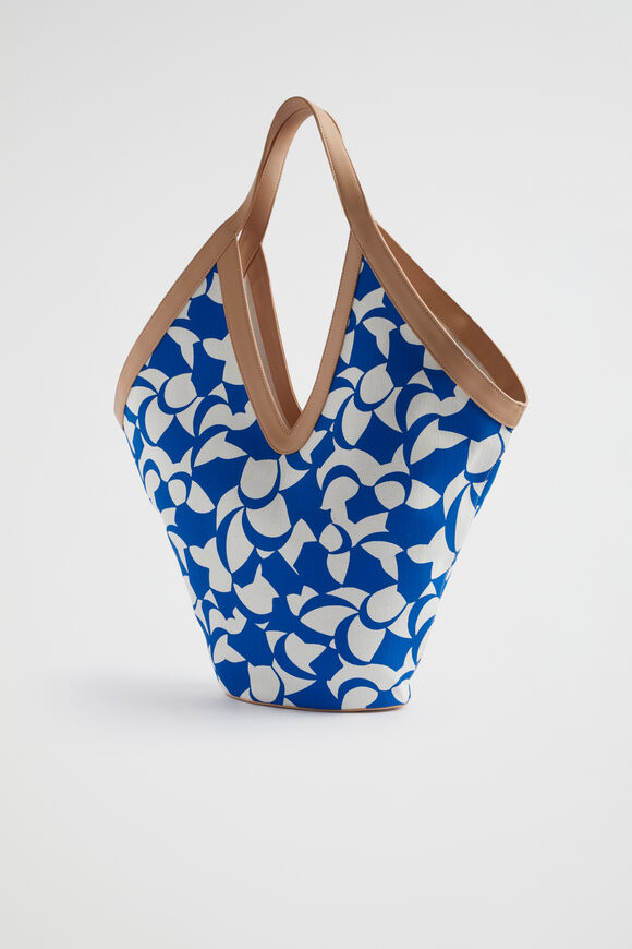 Printed Canvas Tote  Deep Ocean Abstract  hi-res