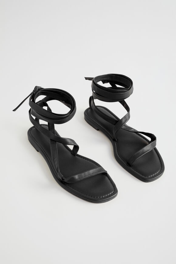 Nicole Leather Tie Up Sandal  Black  hi-res