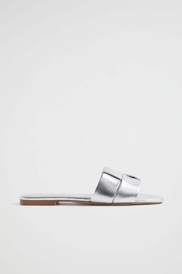 Rachel Leather Slide  Silver  hi-res