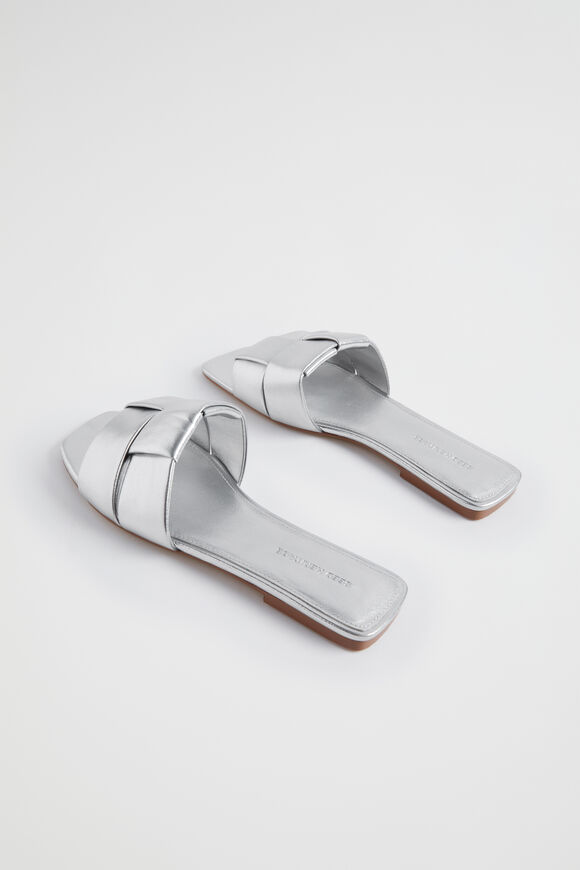 Rachel Leather Slide  Silver  hi-res