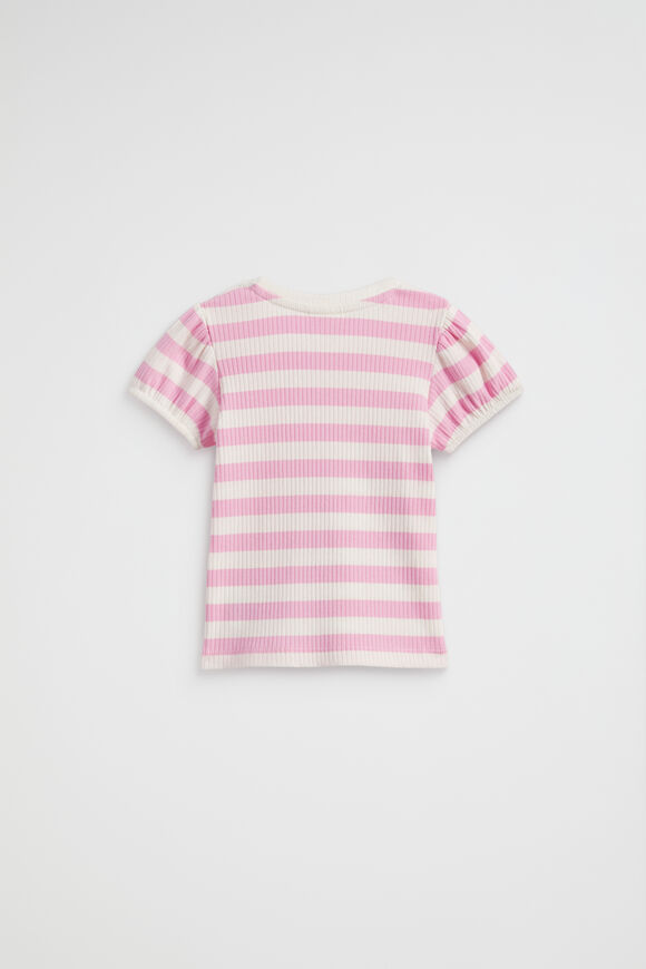 Rib Stripe Tee  Candy Pink  hi-res