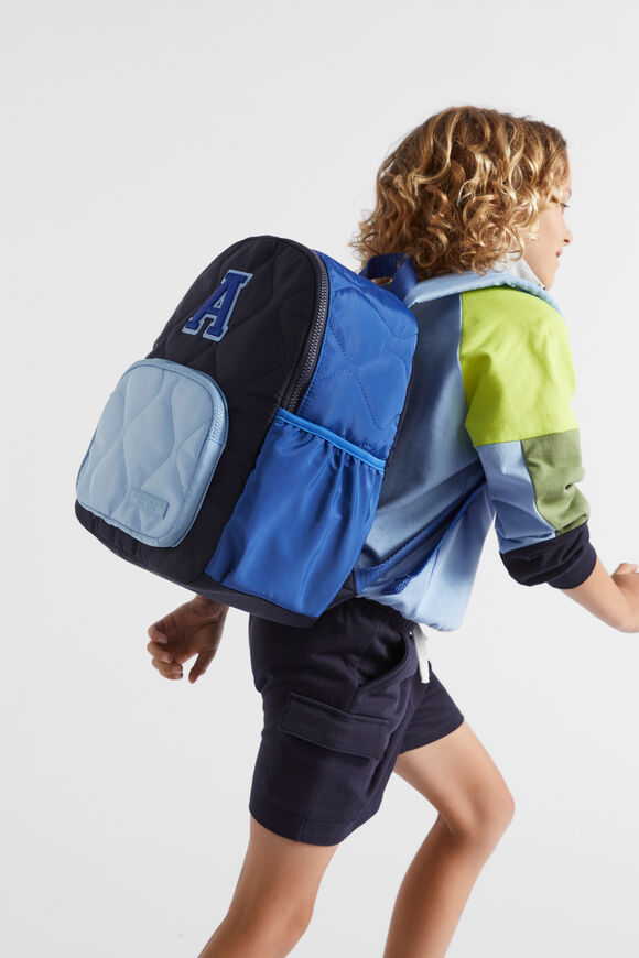 Quilted Initial Backpack  F  hi-res