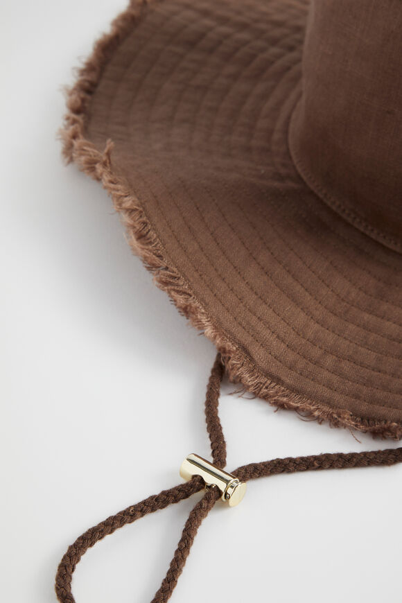 Relaxed Fabric Bucket Hat  Affogato  hi-res