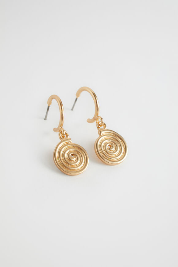 Small Spiral Hoop  Gold  hi-res