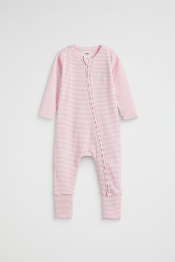 Core Logo Zipsuit  Posie Stripe  hi-res