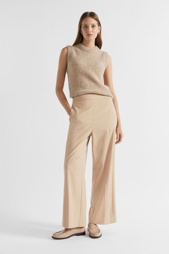 Elasticated Wide Leg Pant  Champagne Beige  hi-res