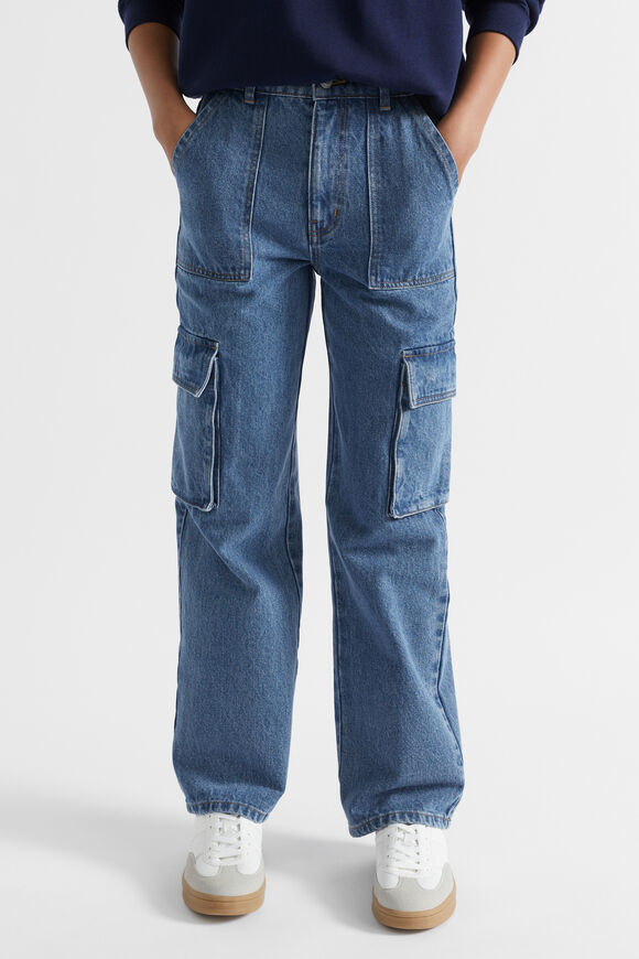 Denim Cargo Pant  Deep Blue Wash  hi-res