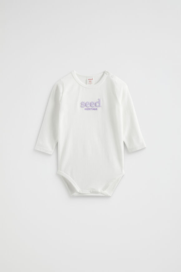 Chenille Logo Bodysuit  Canvas  hi-res