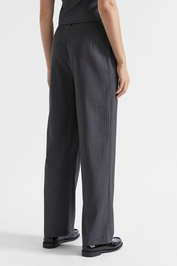 Wool Blend Pinstripe Trouser  Steel Pinstripe  hi-res