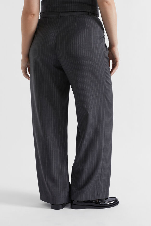 Wool Blend Pinstripe Trouser  Steel Pinstripe  hi-res