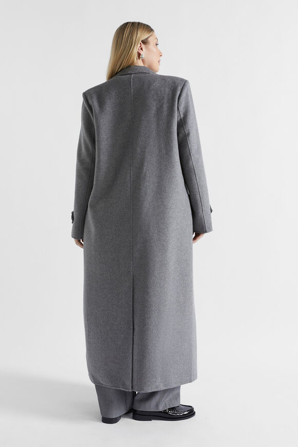 Wool Trench Maxi Coat  Wolf Marle  hi-res