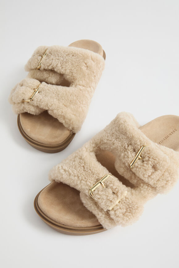 Darcie Shearling Slide  Champagne Beige  hi-res