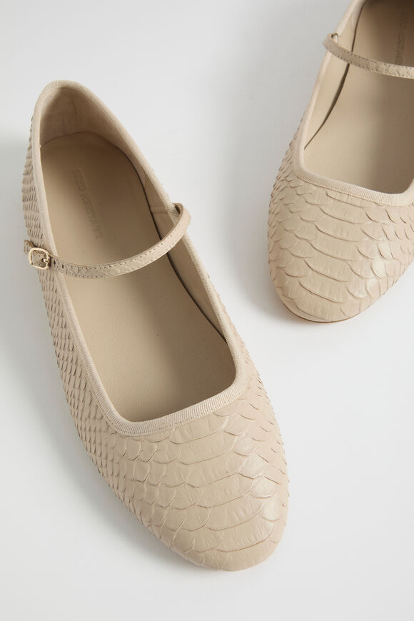 Kai Snake Embossed Ballet Flat  Vanilla  hi-res