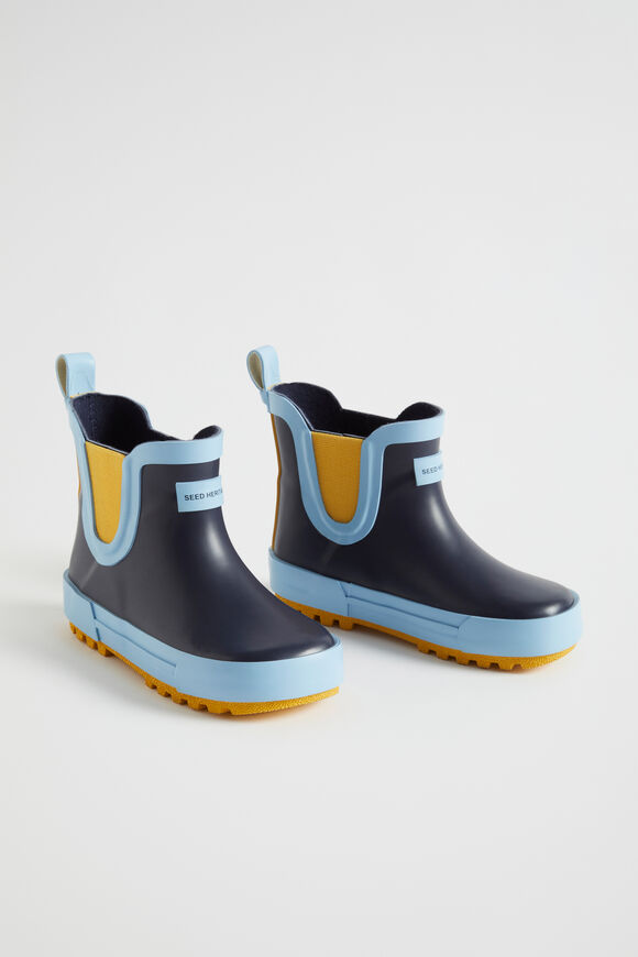 Colourblock Short Gumboot  Navy  hi-res