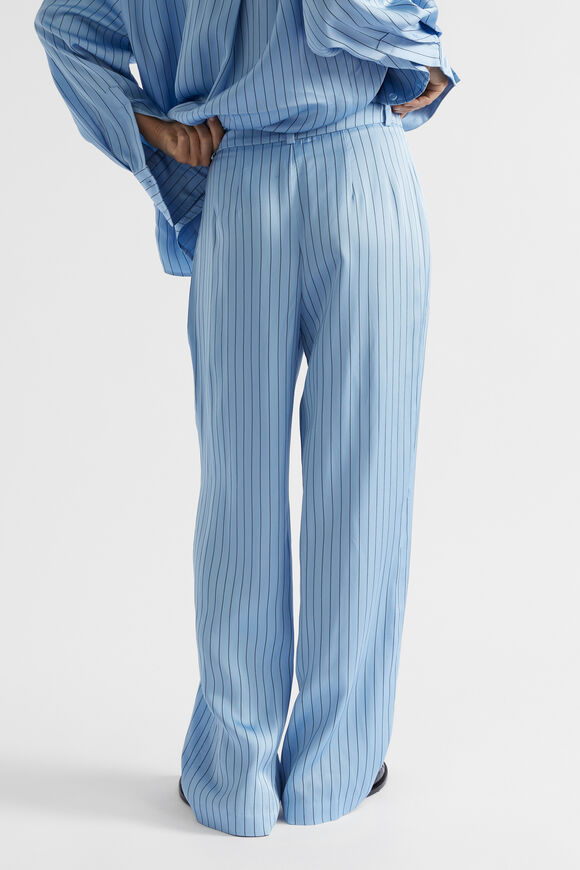 Pinstripe Pleat Pant  Capri Stripe  hi-res