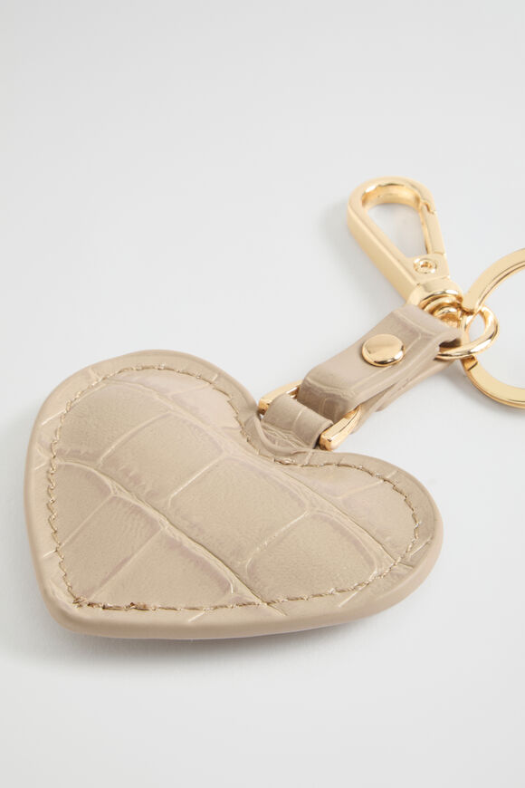 Heart Keyring  Vanilla Croc  hi-res