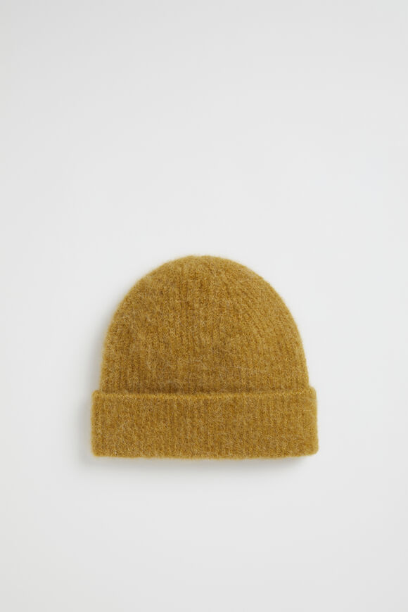 Fluffy Knit Beanie  Honey Gold  hi-res