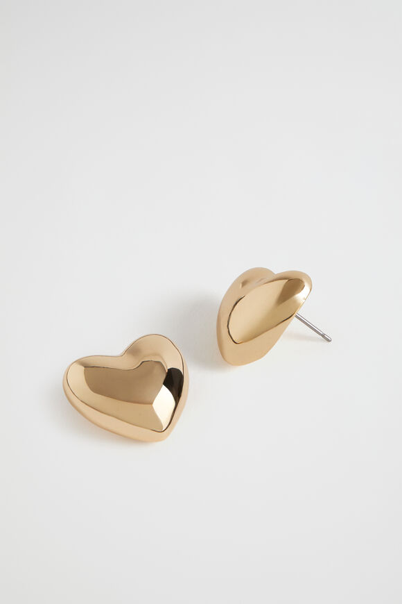 Heart Stud  Gold  hi-res