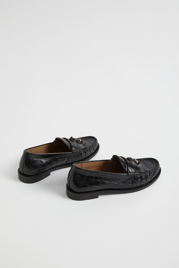 Keira Fringe Loafer  Black Croc  hi-res