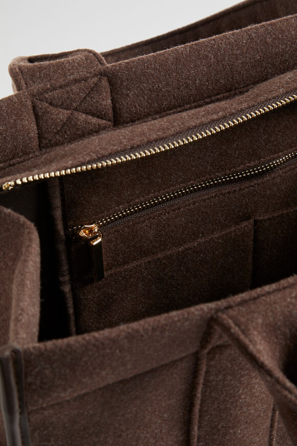 Felt Large Tote  Dark Espresso  hi-res