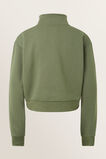 Zip Cropped Sweater  Khaki  hi-res