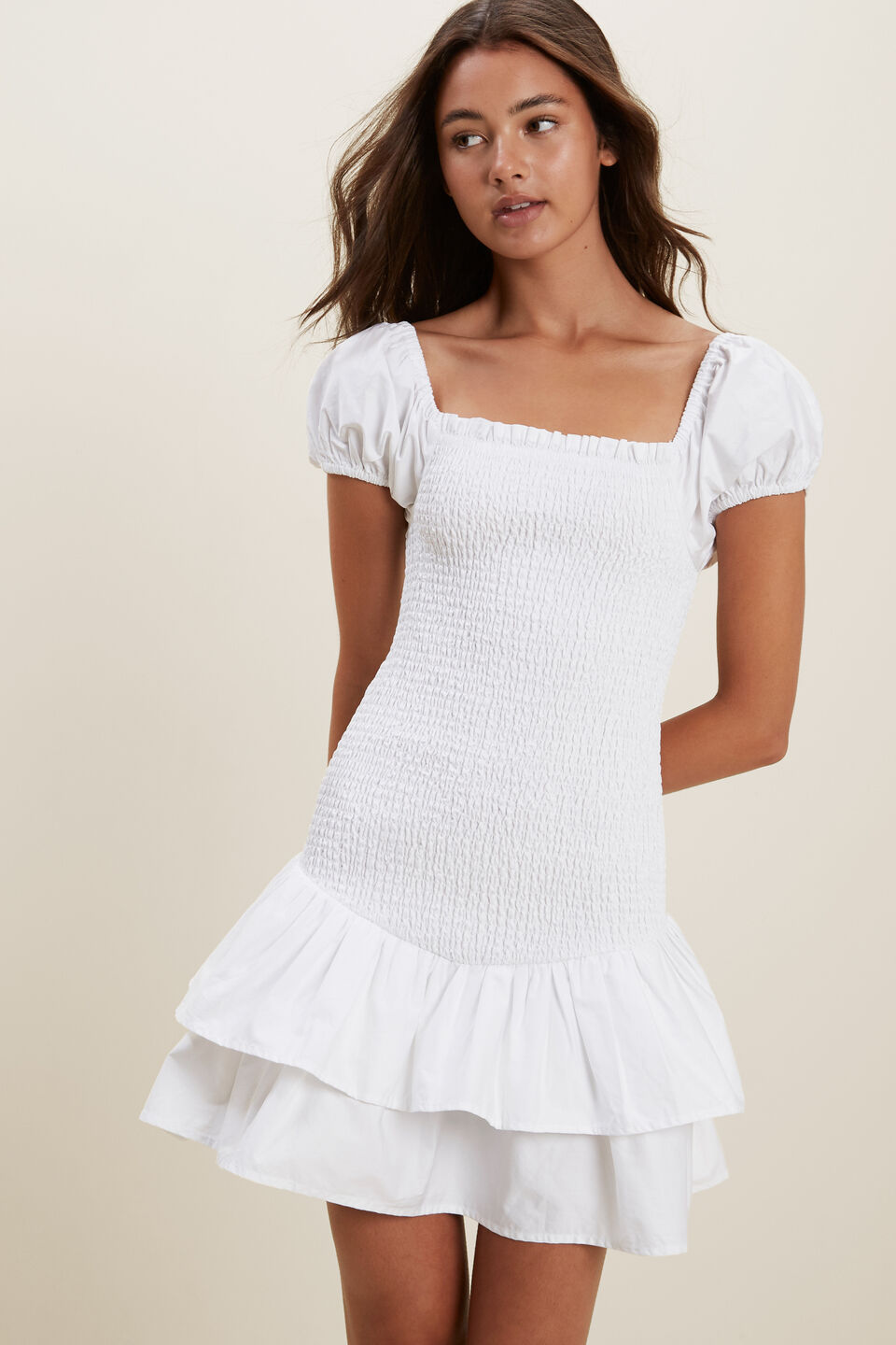 Poplin Dress  White