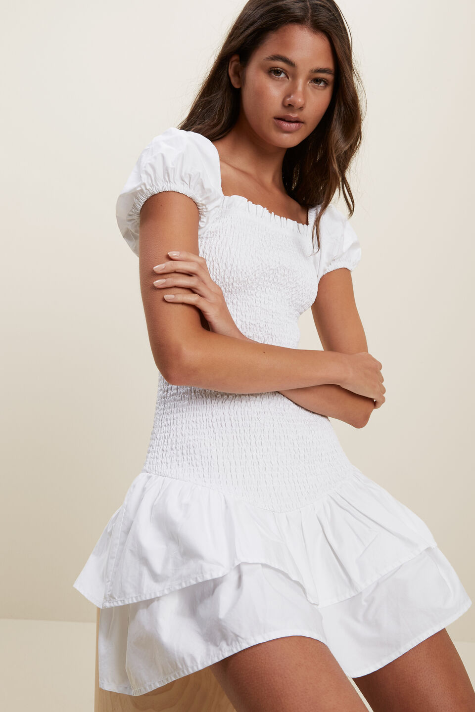 Poplin Dress  White