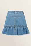 Peplum Denim Skirt  Retro Blue Wash  hi-res