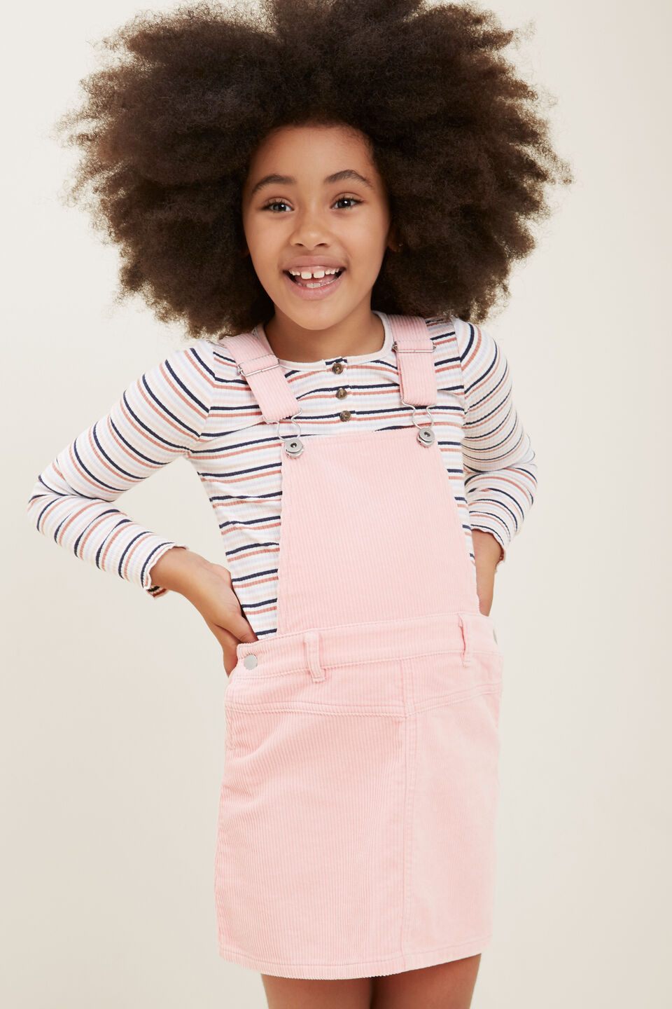 Cord Pinafore  Dusty Rose
