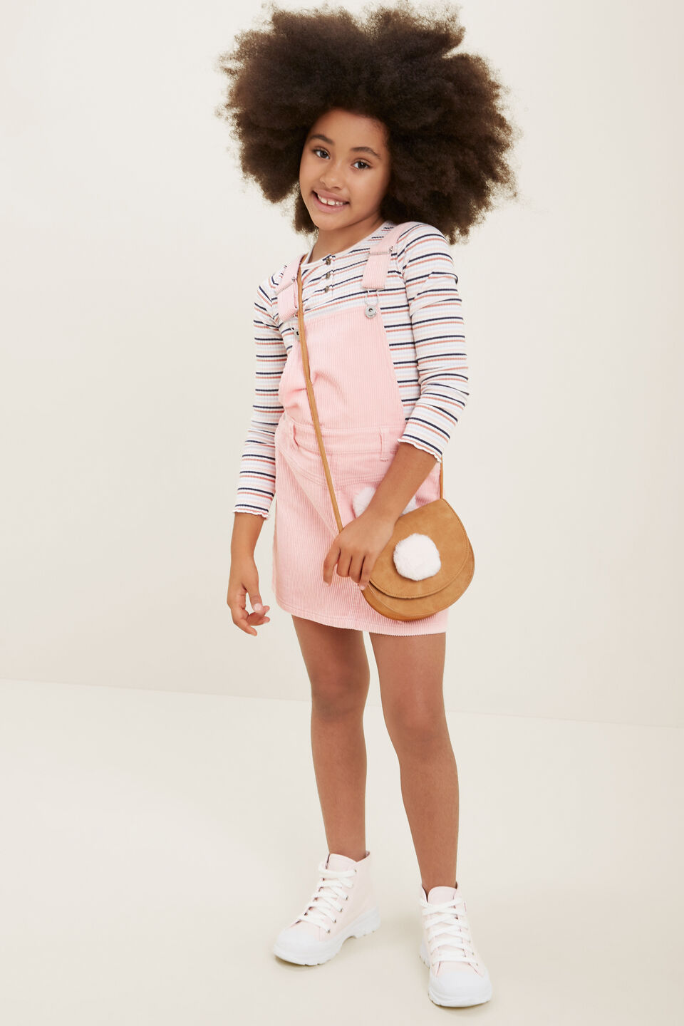 Cord Pinafore  Dusty Rose
