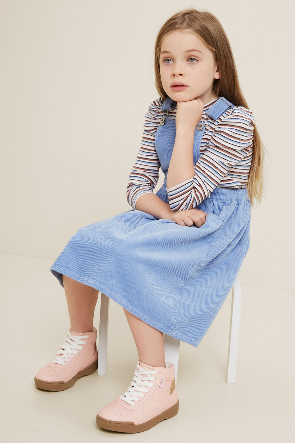 Corduroy Pinafore  Bluebell